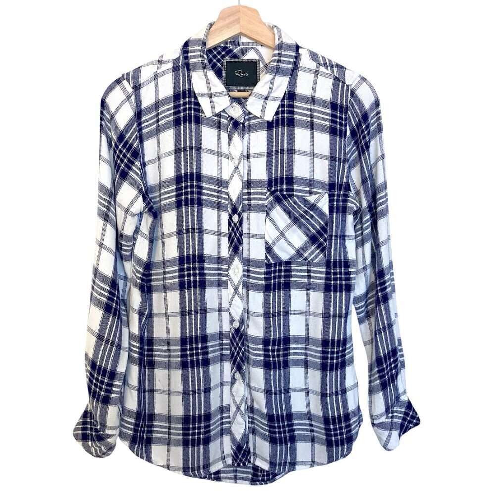 RAILS Hunter Plaid Flannel Shirt S Blue - Picture 3 of 10